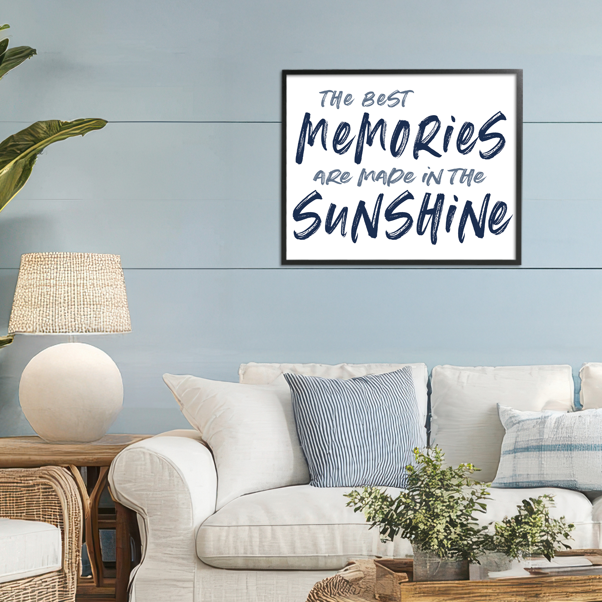 Memories Made In Sunshine Black Framed Giclee Art, design by Lettered and Lined