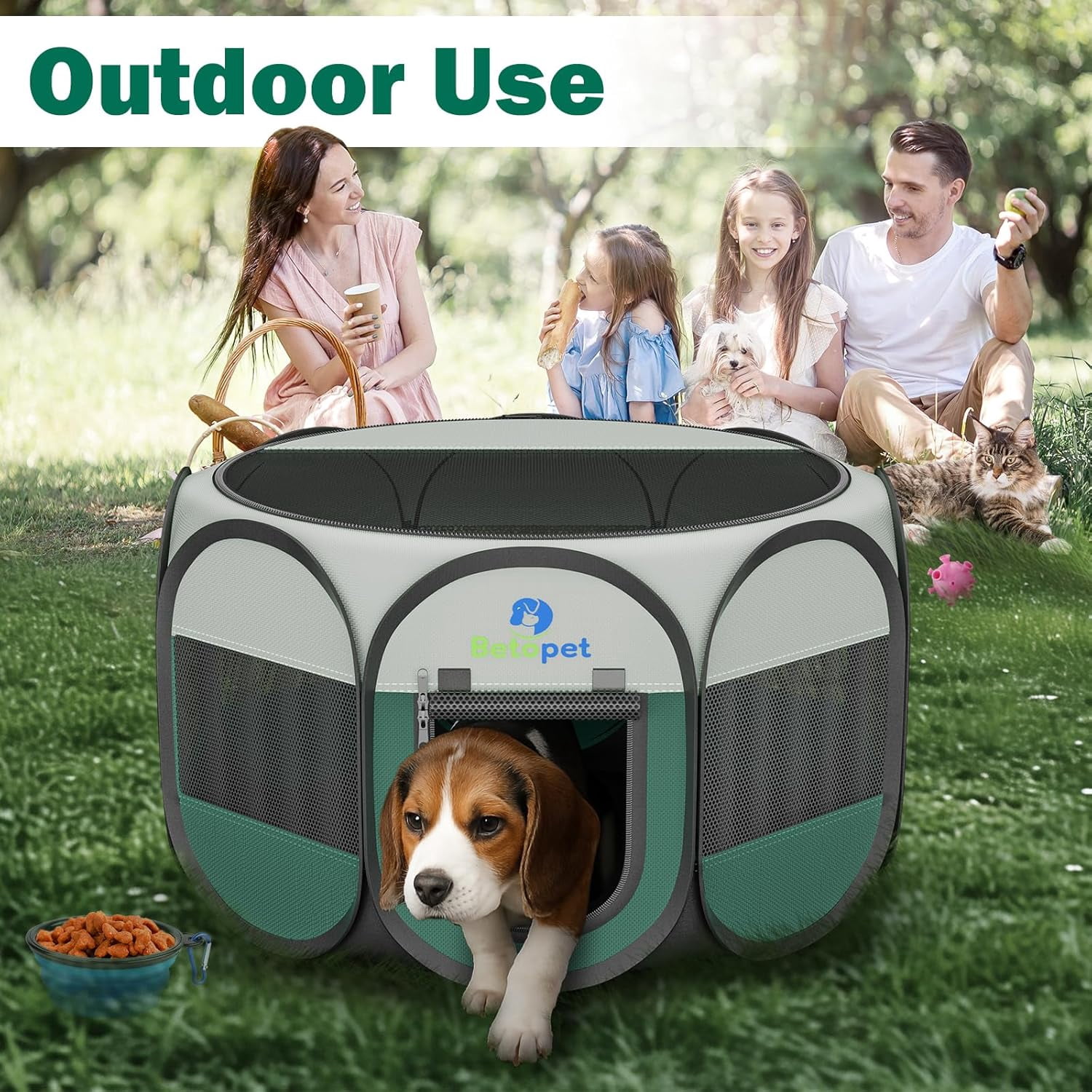 Foldable Pet Playpen for Small Dogs Cats Guinea  Rabbits Hamster with Carrying  & Bowl
