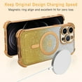 thumbnail image 2 of Magnetic for iPhone 12 Pro Max Case [Compatible with Magsafe] Glitter Cute Love Luxury Plating Plating Bling Clear Phone Case with Full Camera Lens Case for iPhone 12 Pro Max, Gold (6.7"), 2 of 12