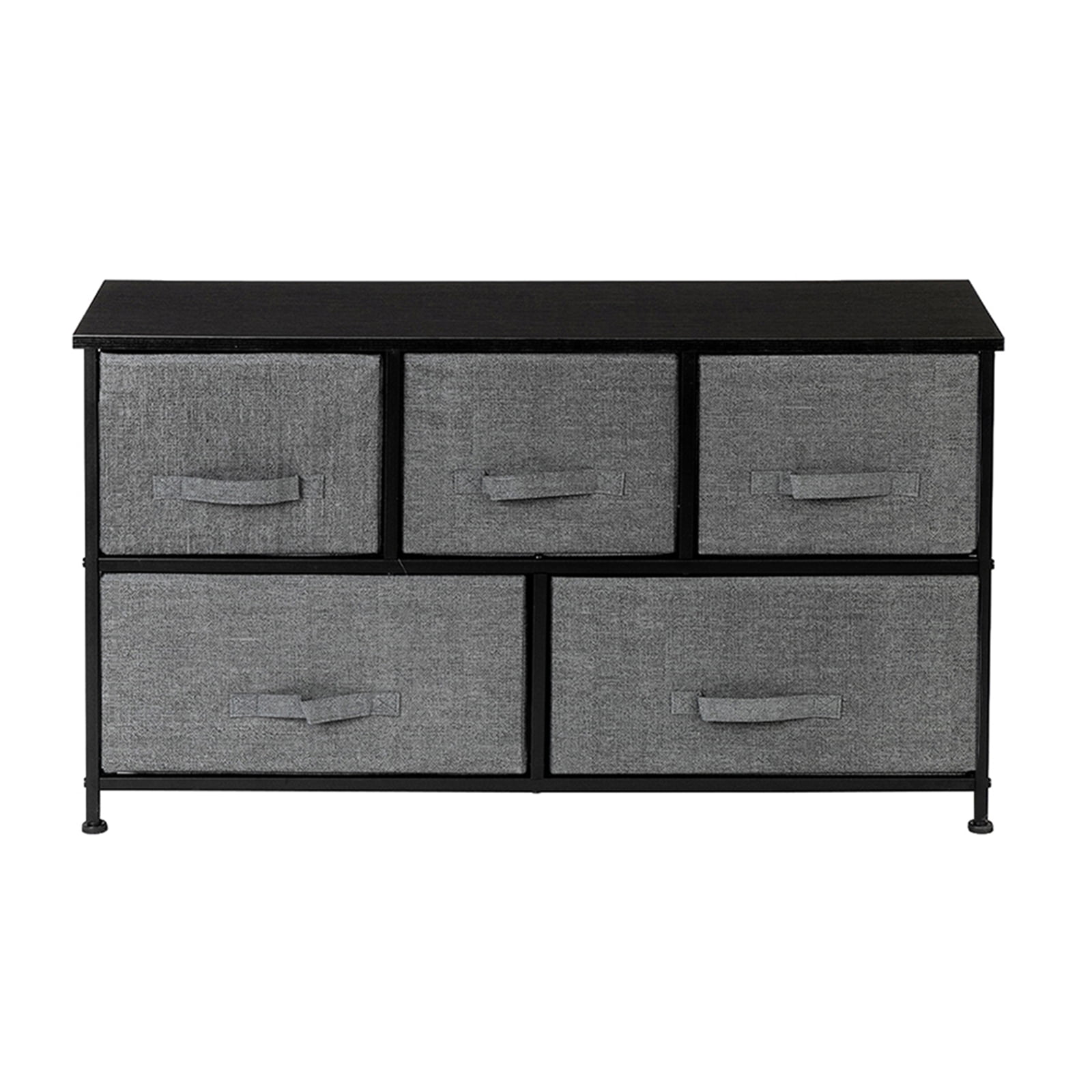 Private Jungle 2-Tier Wide Closet Dresser Nursery Dresser Tower With 5 Fabric Drawers Storage Tower, Sturdy Steel Frame, Wood Top, Easy Pull Handle,Dark Grey Private Jungle 2-Tier Wide Closet Dresser Nursery Dresser Tower With 5 Fabric Drawers Storage Tower, Sturdy Steel Frame, Wood Top, Easy Pull Handle,Dark Grey