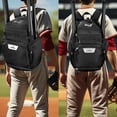 thumbnail image 3 of WOLT Pro Baseball Bag Backpack for Men Multifunctional Baseball Equipment Backpack for Sports Black, 3 of 6