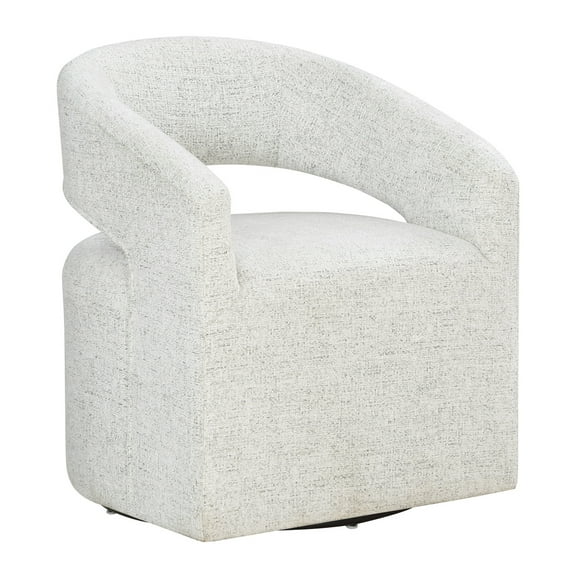 Devin Swivel Chair in White Speckle Fabric