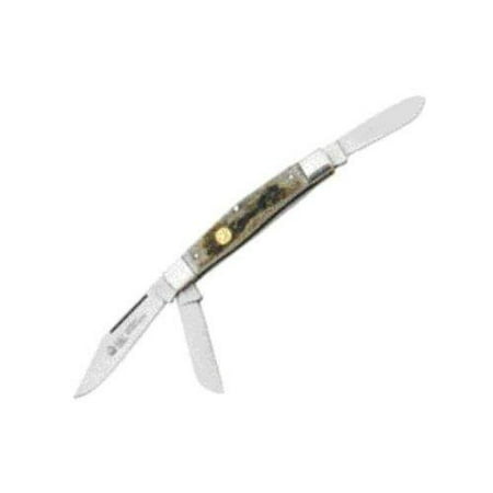 Puma Knives 410675 Stockman Pocket Knife with Genuine Stag Handles Multi-Colored