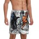 thumbnail image 2 of Balery Four Running Horses Pantalones cortos de pijama de punto de algodón para hombre con cinturilla y bolsillos-Large, 2 of 6