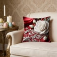 thumbnail image 5 of Yhmxh White Roses Throw Pillow Covers 18x18 Inch Floral Cushion Cases for Bedroom or Living Room, Romantic Rose Decorative Pillowcases Sofa Cushion Covers for Elegant Home Decor, 5 of 6