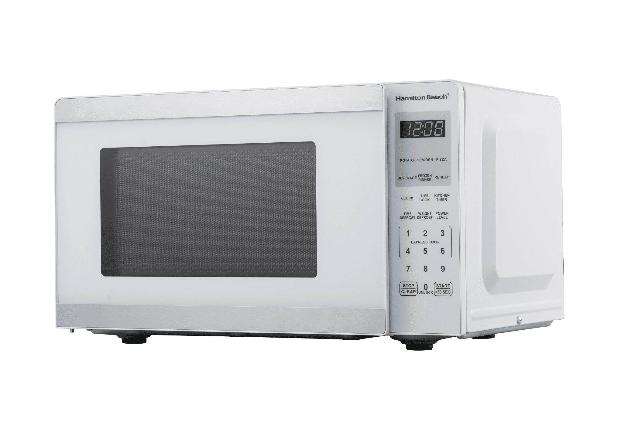 Hamilton Beach Microwave Oven 0.9 cu ft 900W White Stainless Steel