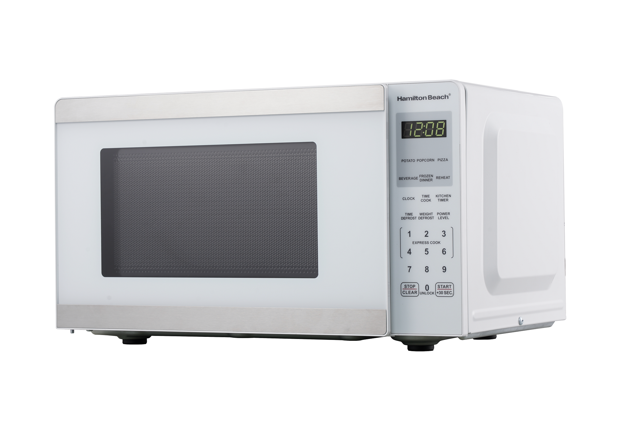 HAMILTON BEACH MICROWAVE OVEN 0.9 CU FT 900W WHITE STAINLESS STEEL