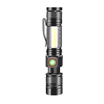 High Lumens Flashlight with Zoomable White Laser USB Rechargeable 1000 Lumens 5 Modes IPX5 Waterproof with Side Light for Outdoor Camping