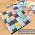 thumbnail image 4 of FORMRS 3 Ring Photo Album 4"x6" Self Adhesive Large Capacity PU Leather Cover, Gray Checkered Pattern, 4 of 8
