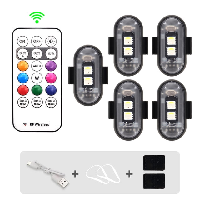 Wireless Light Aircraft Airplane Helicopter Warning Lights RGB Led Aircraft Strobe lights Motorcycle Lights LED Flash Position,5