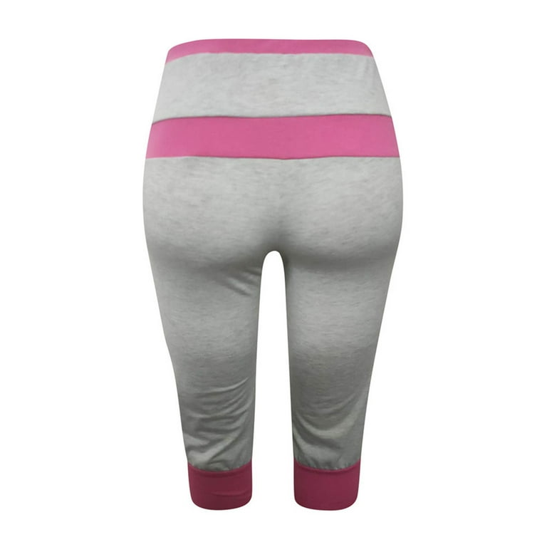 Plus Size Capri Pants for Women Workout Joggers Capris Slacks Stretch  Athletic Yoga Pants High Waisted Drawstring (Small, Gray) 