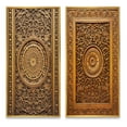 thumbnail image 2 of Designart "Weathered Old Carved Wooden Door XI" Farm Door Floral Framed Wall Art Set Of 2 - Brown Farm Gallery Wall Frame Set For Home Decor, 2 of 7