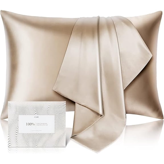 LYH100% Pure Mulberry Silk Pillow Cases,Allergen Resistant Dual Sides,600 Thread Count Silk Pillowcase for Hair and Skin with Hidden Zipper,Gifts for Women,1pc,Queen Size,Taupe