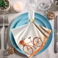 thumbnail image 3 of GZHJMY Stylish Autumn Trees Leaves with Bicycle Cloth Napkins, Set of 6 20 x 20 Inch Soft & Comfortable Polyester Dinner Napkin for Family, Restaurant, Weddings, Parties, 3 of 5