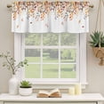 thumbnail image 3 of 2 Panels Brown Eucalyptus Leaves Valance for Windows, Summer Botanical Weeping Watercolor Light Filtering Kitchen Curtains, Rod Pocket Window Treatment Curtain Valances for Living Room, 42"x18", 3 of 9