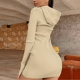 thumbnail image 6 of HJYCHN Women Elegant Warm Winter Sweater Knit Dress Long Sleeve Solid Color Fashion Mid-length Casual Outfit Yellow M, 6 of 6
