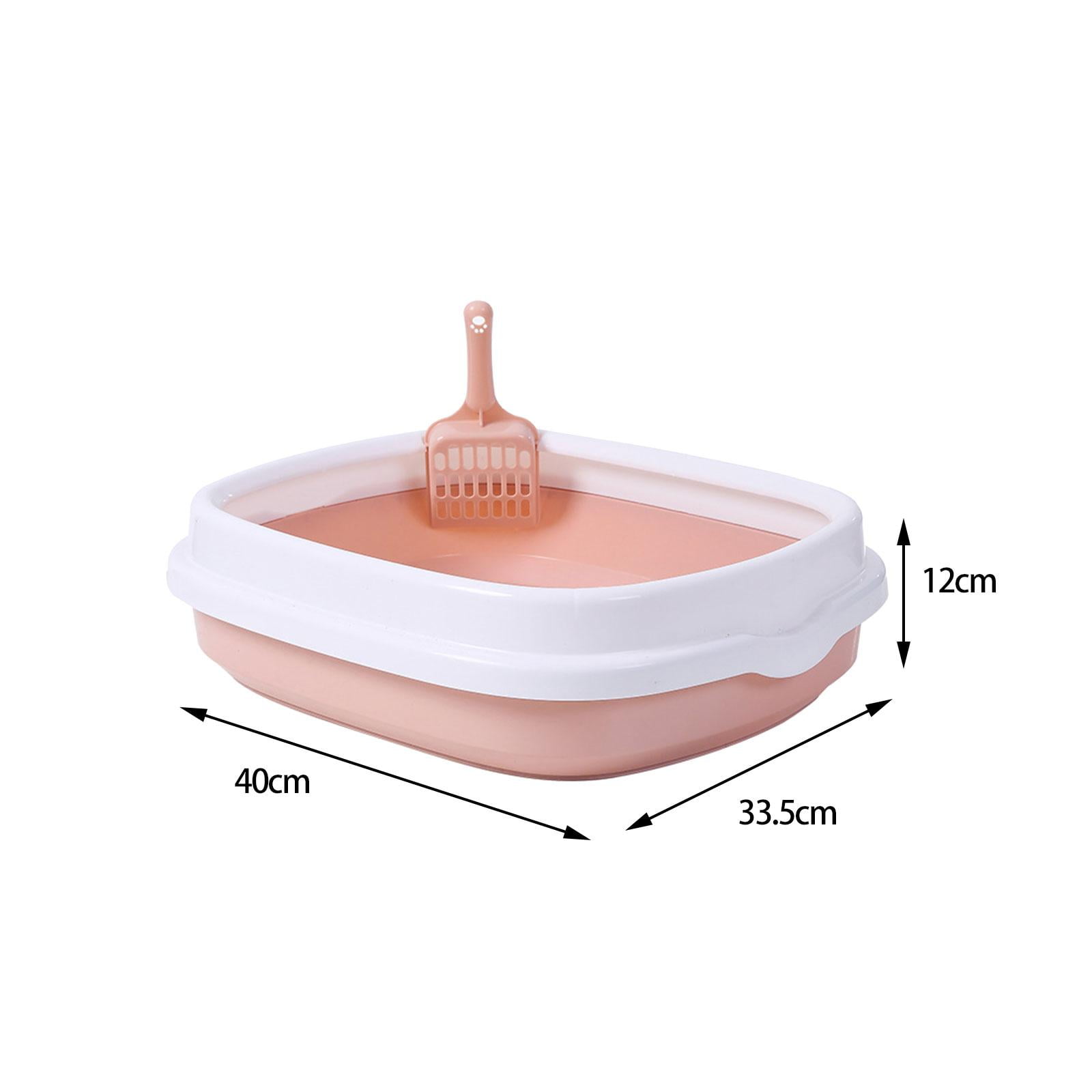 Bvdfgk Semi Enclosed Cat Litter Box Pet Bedpan Easy Cleaning Heighten Dog Tray Durable Yellow