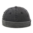 thumbnail image 1 of Xiao Hua Gorro de estibador desgastado con parche para hombre, estilo hip hop (negro), 1 of 5