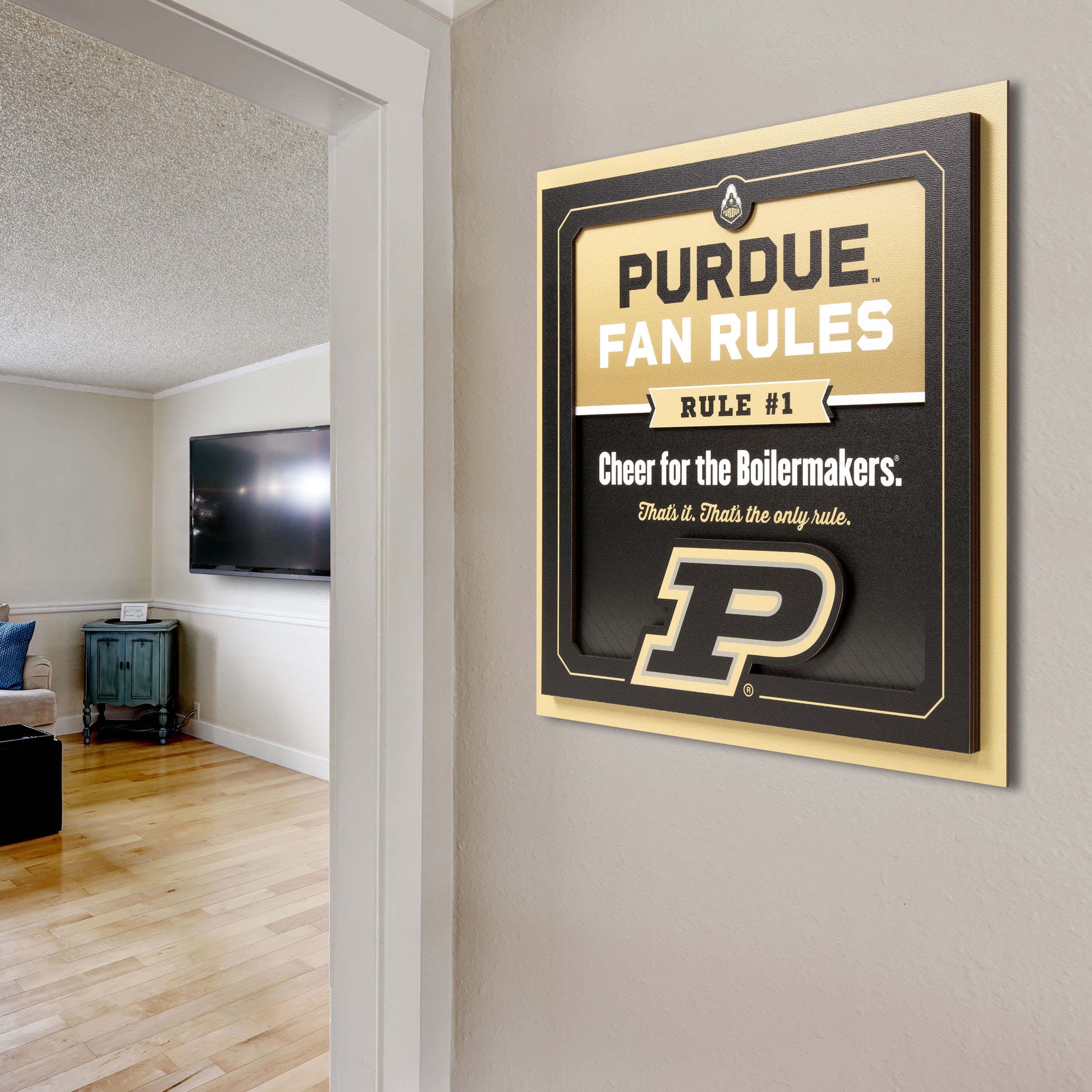 YouTheFan NCAA Purdue Boilermakers Fan Rules 3D Wall Art