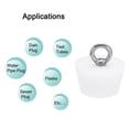 thumbnail image 4 of Uxcell Silicone Rubber Tapered Plug 40 to 51mm Solid Bathtub Bungs Stopper with Ring White, 4 of 5