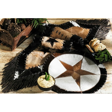 - Cowhide Star Western Table Runner - Western Dining Tableware