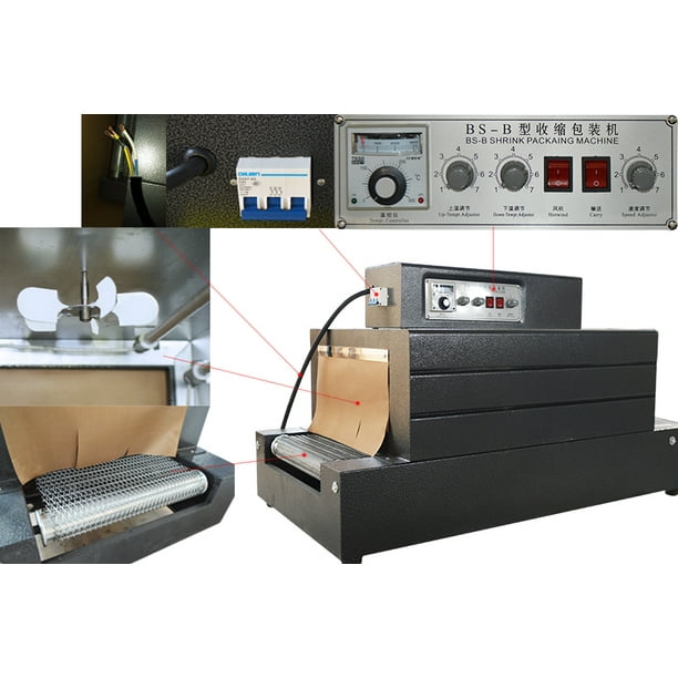 INTSUPERMAI Automatic Heat Shrink Wrap Machine Shrink Tunnels Large Film Shrink Packaging