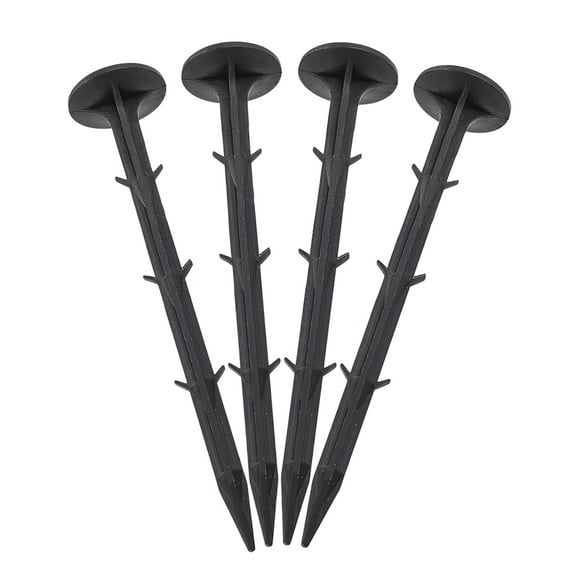 Plastic Garden Stakes Anchors Landscape Ground Nail 200mm 7.9-inch Black 40 pcs