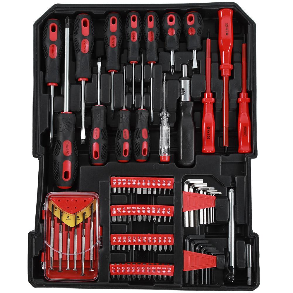 WALFRONT 799Pcs Aluminium Alloy Trolley Rolling Tool Box Set Mechanic