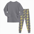 thumbnail image 6 of TOWED22 Infant Baby Boy Clothes 2-Piece Long Sleeve Crew Neck Sweatshirt Tops Casual Pocket Joggers Pants Cartoon Outfits Toddler Clothing Set(Grey,5-6 Y), 6 of 7