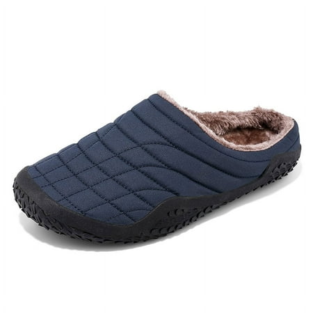 

Lopsie Men Winter Suede Soft Faux Fur Lining House Slippers cozy Warm shoes
