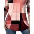thumbnail image 4 of Gvmfive Womens Tops Long Sleeve Pile Collar Casual Print Blouse T-Shirt, 4 of 4