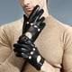 thumbnail image 2 of Guantes de conducción de cuero real negro retro para hombre Guantes de motocicleta táctiles con pantalla METRO Hugo guantes de conducir de invierno para hombre, 2 of 10