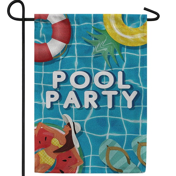 America Forever Summer Pool Party Garden Flag 12.5 x 18 inch Double Sided Life is Better at the Pool Lifebuoy Swim or Float Yard Outdoor Decorative Summertime Enjoy Flag