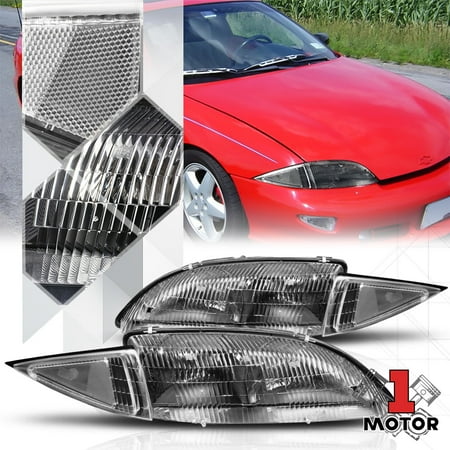 Black Housing Headlight Clear Turn Signal Reflector For 95 99 Chevy Black Housing Headlight Clear Turn Signal Reflector For 95 99 Chevy Cavalier 96 97 98