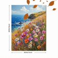 thumbnail image 3 of UXIEQU 2D Flat Coastal Wildflower Canvas Wall Art, Seaside Summer Beach Landscape Print, 15.75x11.81 Inches Nature Home Decor, 3 of 8