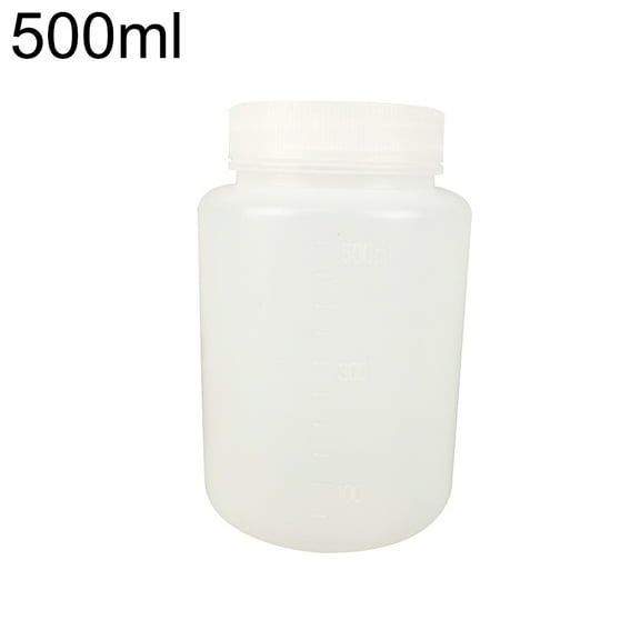 UDIYO 500ml Plastic Laboratory Bottle Chemical Lid Transparent Empty Storage Container