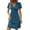 LYQ1_Blue, variant on Meichang Summer Dresses for Women V Neck Twist Front Short Sleece Mini Dresses A-Line Soft Party Dress Casual Solid Work Tshirt Dress