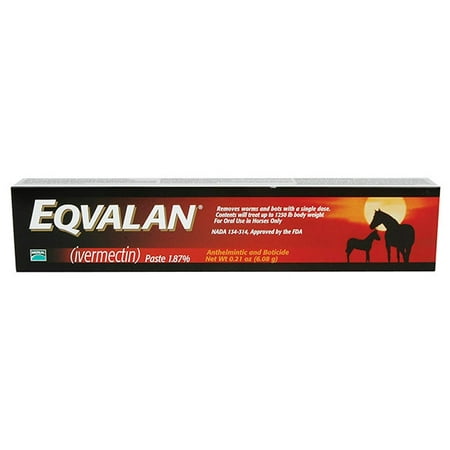 Eqvalan [Ivermectin 1.87%] De-Wormer For Horses, 0.21 oz. [6.08g] Paste by