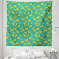 thumbnail image 1 of Banana Tapestry, Tropical Bananas Pattern in Vivid Tones Exotic Style Palm Summer Graphic, Fabric Wall Hanging Decor for Bedroom Living Room Dorm, 5 Sizes, Teal Yellow, by Ambesonne, 1 of 1