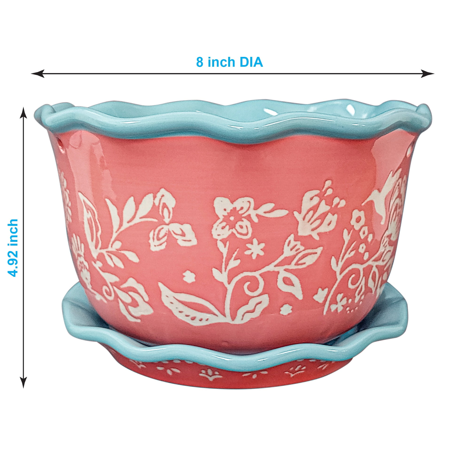 The Pioneer Woman Besty Hanging 8 inch Planter with Saucer
