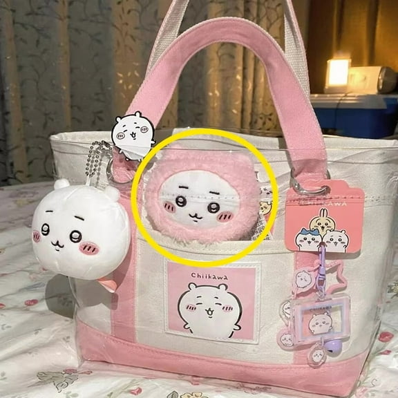 Chiikawa Hachiware Usagi Cute Canvas Summer One-Shoulder Tote Bag Large Capacity and Versatile