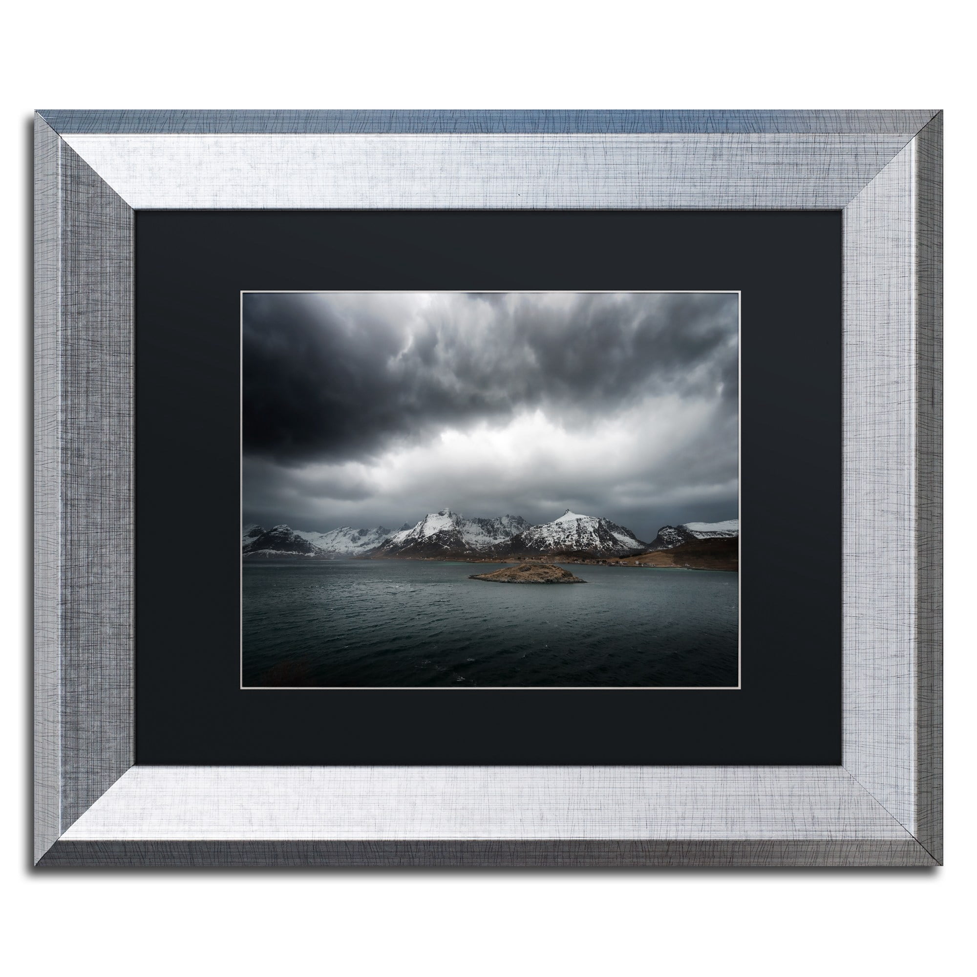 Trademark Fine Art "Grey" Canvas Art by Philippe Sainte-Laudy, Black Matte, Silver Frame
