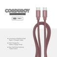 thumbnail image 3 of Liquipel Powertek Corduroy USB-C to USB-C - Pink, 3 of 7