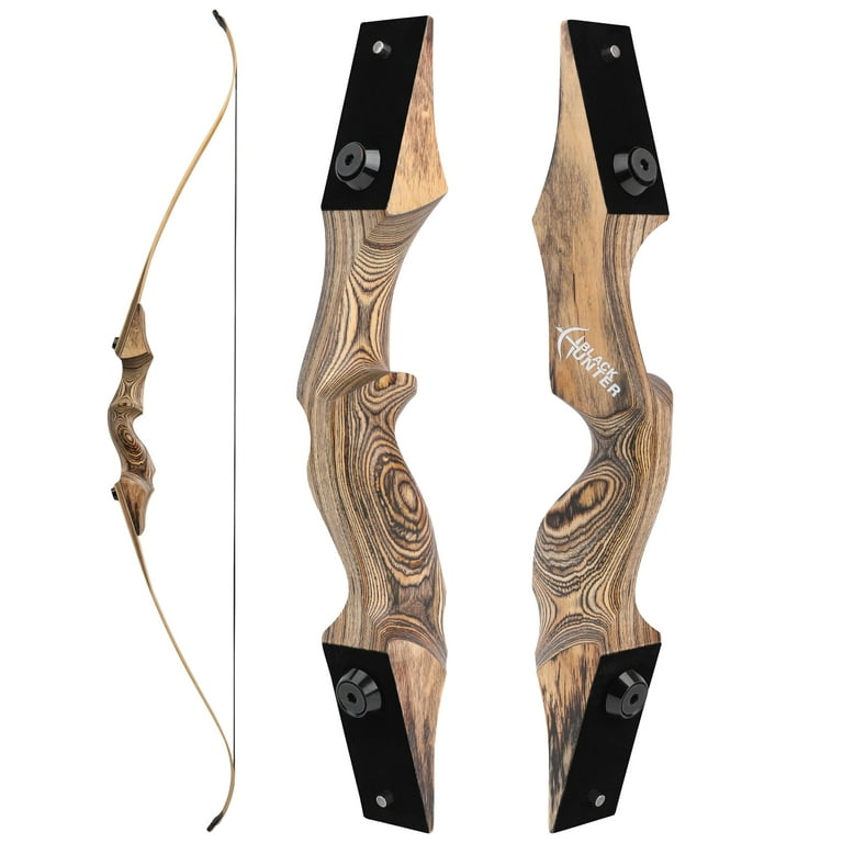 60 25-50lbs Wooden Riser Takedown Recurve Bow for Adult Archery Hunting  Bow Set