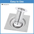 thumbnail image 5 of Uxcell 2 Pack Shower Drain Strainer, 3.1" x 2.2" Stainless Steel Deep Sink Hair Catcher, 5 of 7