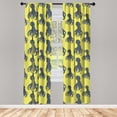 thumbnail image 3 of Ambesonne Octopus Curtains, Abstract Characters, Pair of 28"x95", Pale Yellow Cadet Blue, 3 of 5