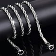 thumbnail image 4 of AYYUFE 5PCS Women's Men's 925 Sterling Silver Twist Chain Necklace Charm Fashion Jewelry, 4 of 7