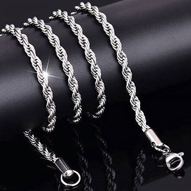 Hevirgo Women's Men's 925 Sterling Silver Twist Chain Necklace