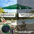 thumbnail image 3 of HomGarden 10FT Outdoor Solar Patio Umbrella, 32LED Lights 8 Aluminum Ribs, Fade-Resistant, Green, 3 of 10