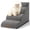 Dark & Light Gray, variant on PetSafe Curved Dog Stairs – Foam Ramp for Small Pets, Non-Slip Ladder for Bed & Sofa with Waterproof Cover
